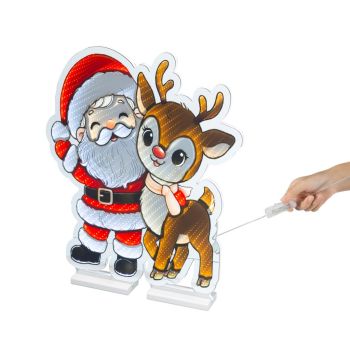 Lumineo infinity light - Papá Noel con reno 57cm de plástico, color multi 1 pieza