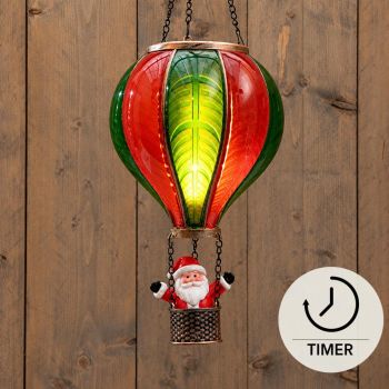 Anna's Collection hotairballoon Santa 62x20cm red/green