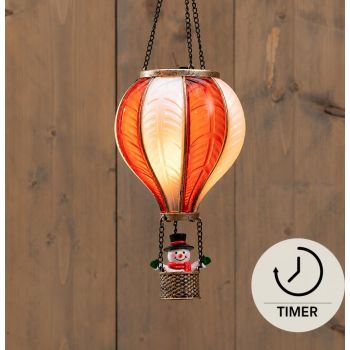 Anna's Collection hotairballoon snowman 45x14cm red/white