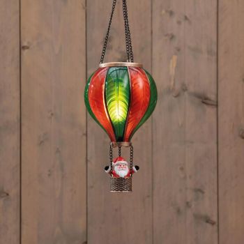 Anna's Collection hotairballoon Santa 45x14cm red/green