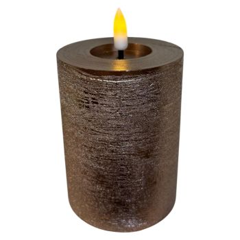 Mansion Atmosphere LED kaars oplaadbaar 7.5x10cm beige champagne