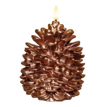 Anna's Collection pinecone-led-candle 10x8.5cm bronze