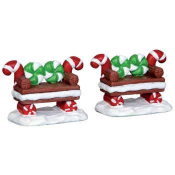 Lemax peppermint cookie bench s/2 Sugar 'N' Spice 2015