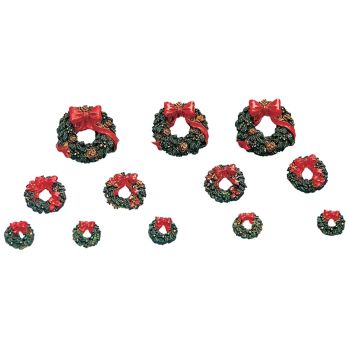Lemax wreaths with red bow s/12 General 2003
