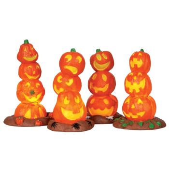 Lemax light up pumpkin stack s/4 Spooky Town 2013