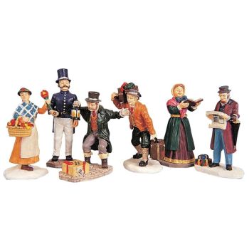 Lemax townsfolk figurines s/6 Caddington Village 1999