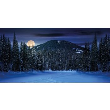 My Village Background Cloth - Mountain Landscape Night 150x75 cm
