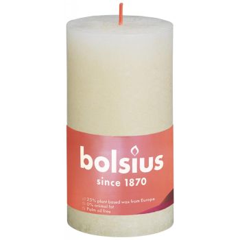 Bolsius stompkaars rustiek shine 6.8x13cm soft pearl