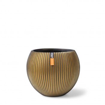 Vase boule Groove 12x10 noir or
