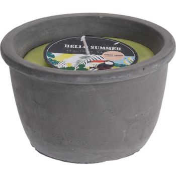 Kerze in Zementtopf grün